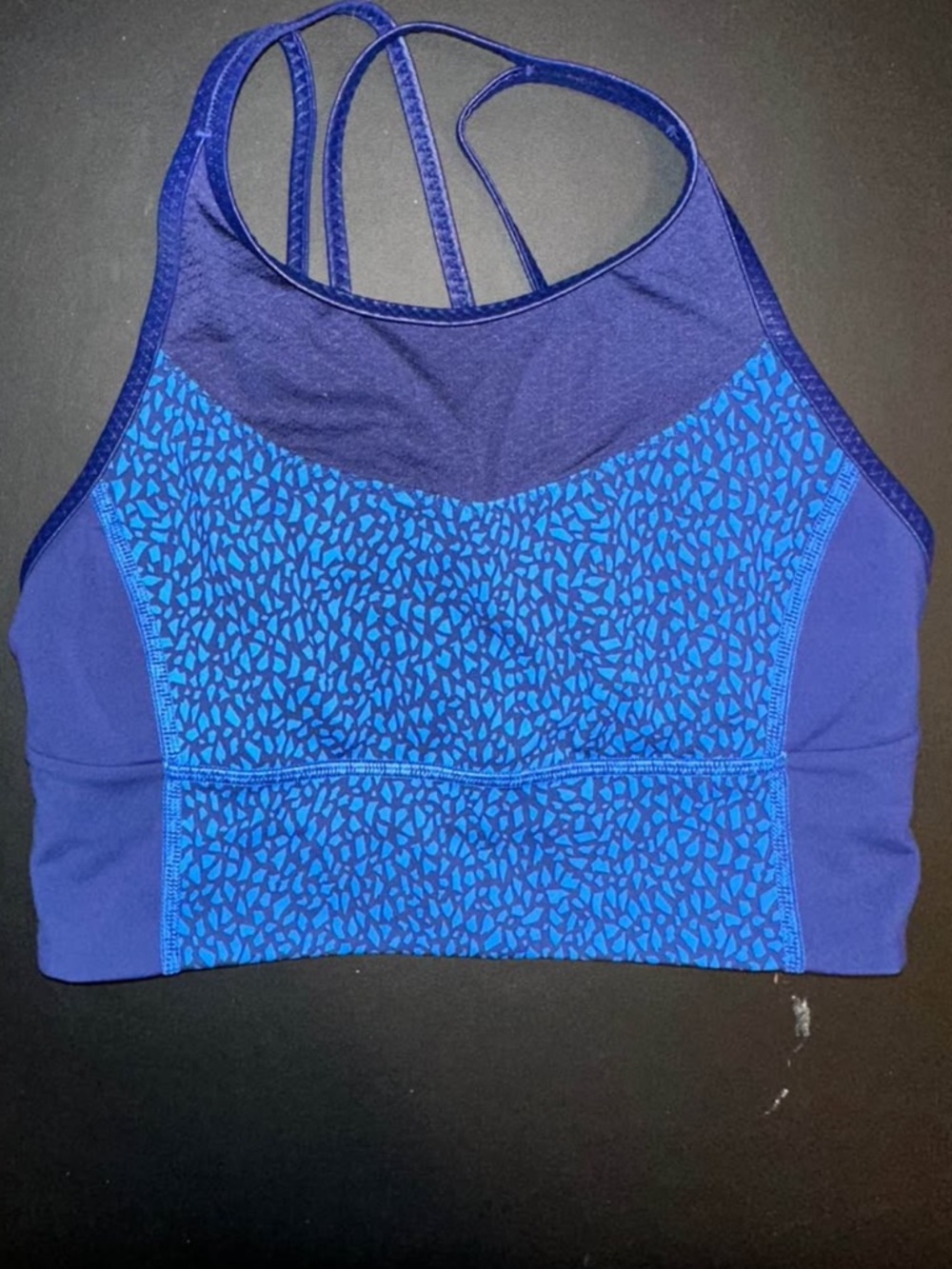 Long line High Neck Lululemon Sports Bra Blue/Leopard/Geometric